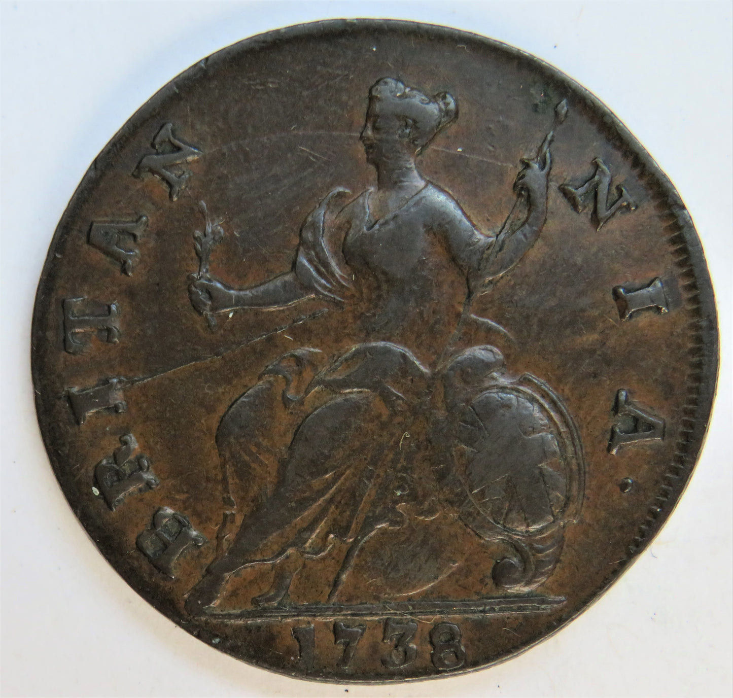 1738 King George II Halfpenny Coin