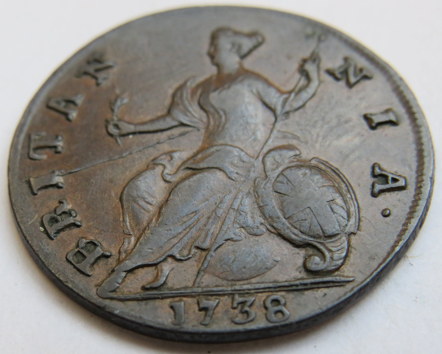 1738 King George II Halfpenny Coin