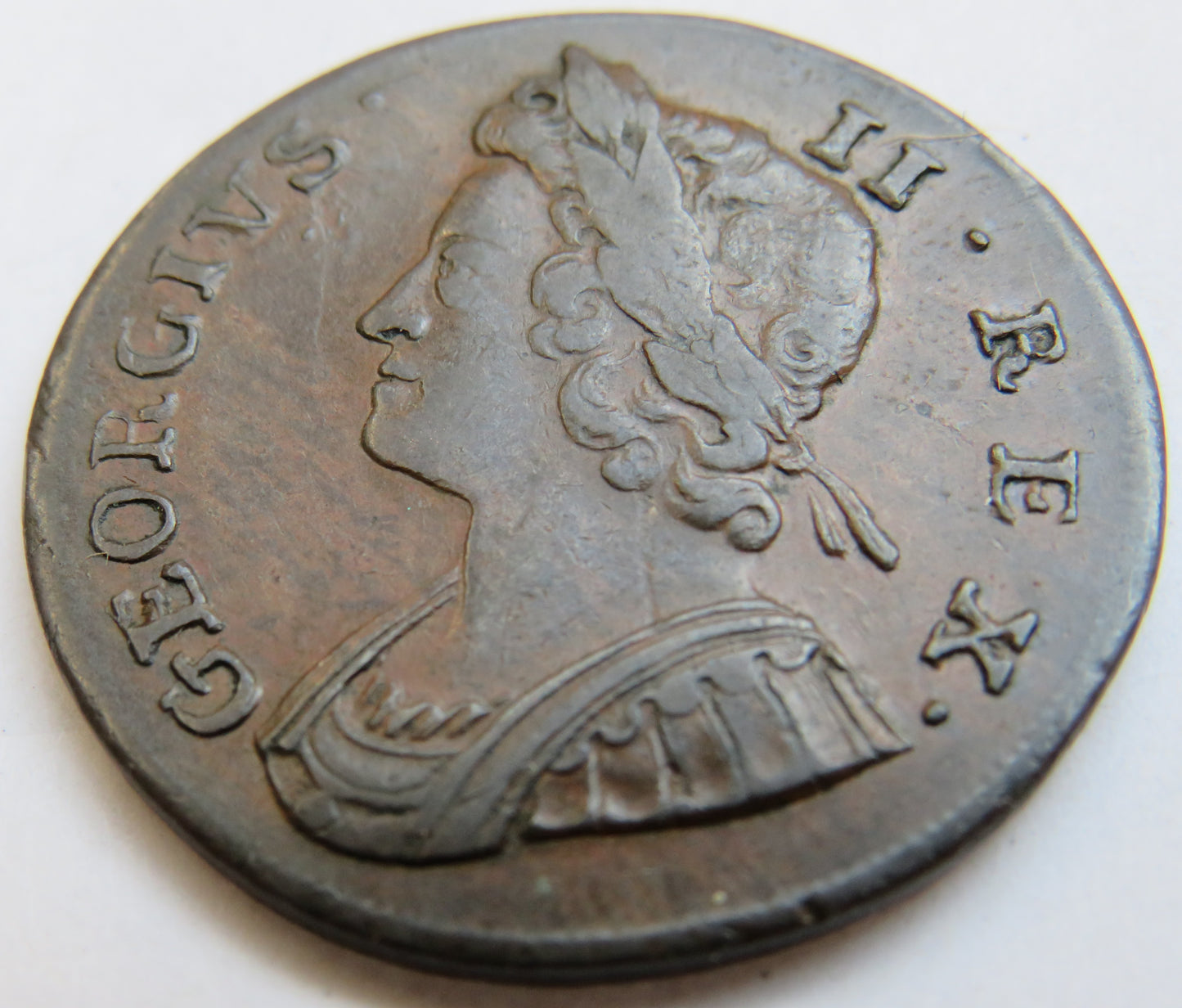 1738 King George II Halfpenny Coin