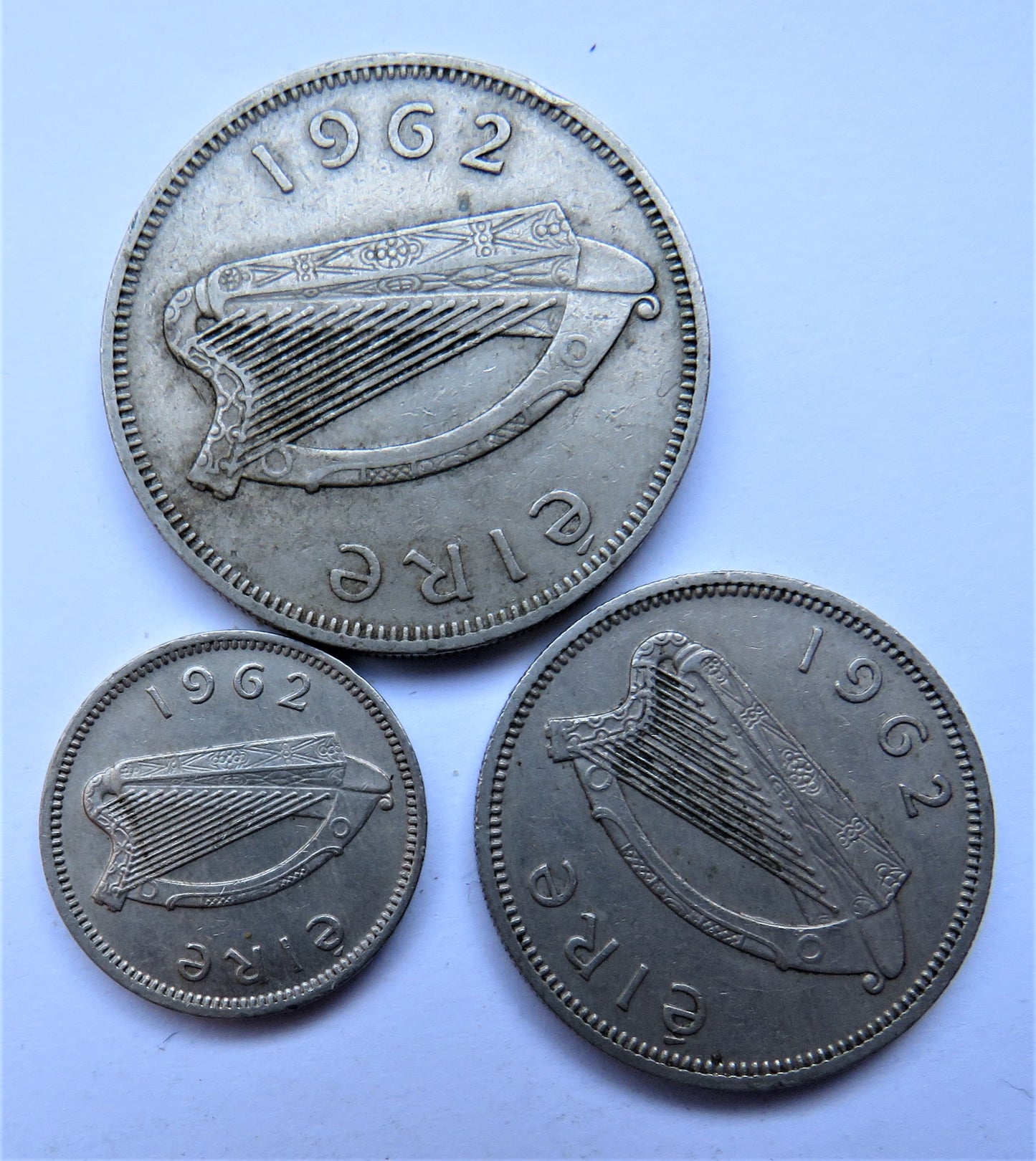 1962 Eire Ireland Set Of 3 Coins (Partial Set)
