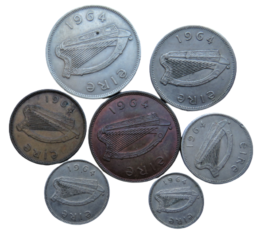 1964 Eire Ireland Set Of 7 Coins