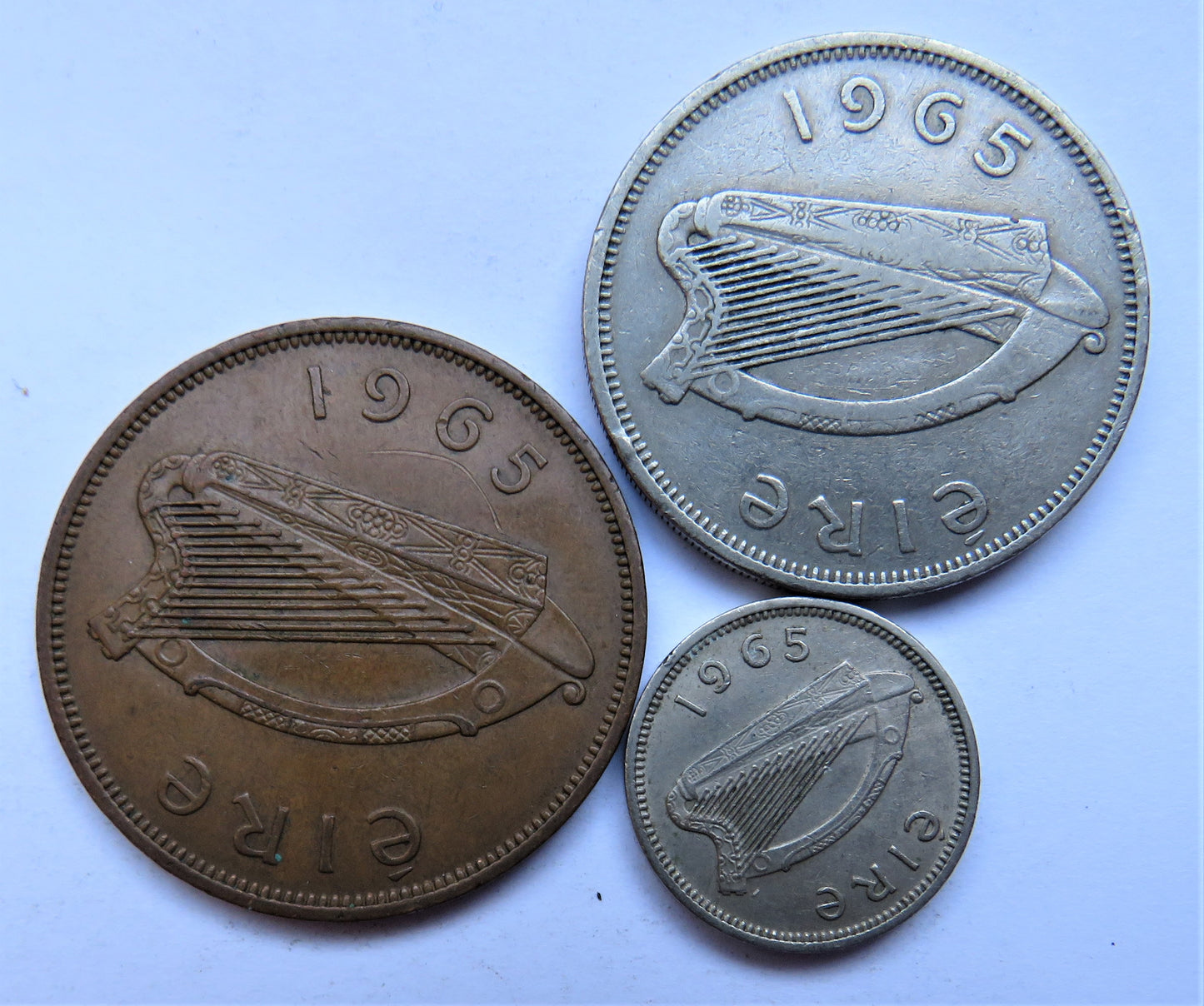 1965 Eire Ireland Set Of 3 Coins (Partial Set)