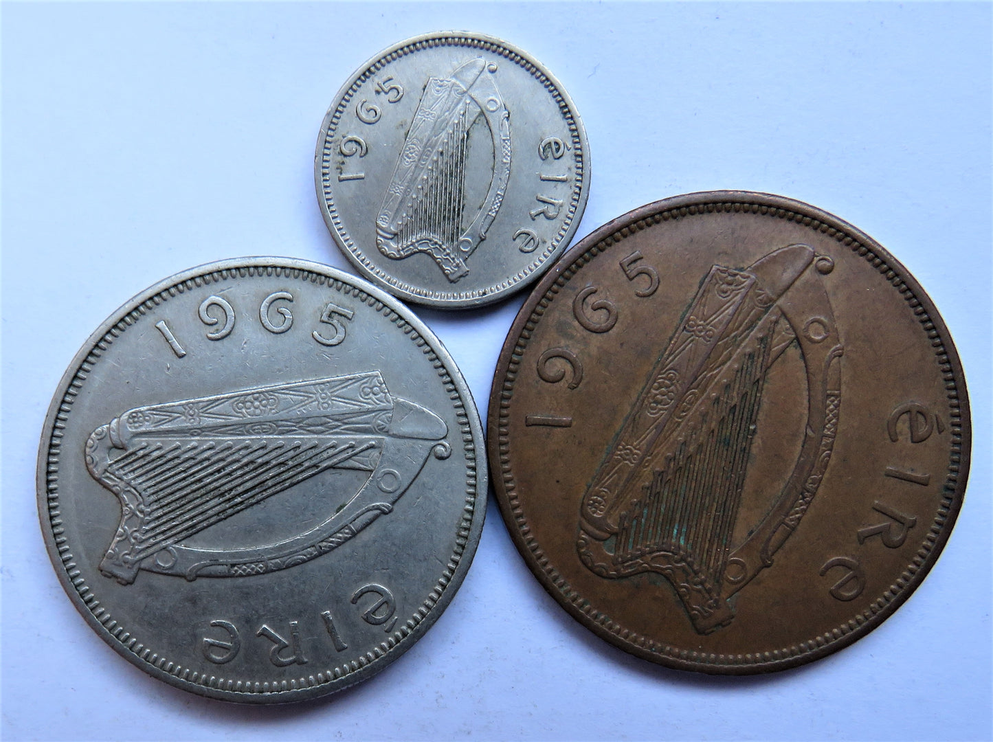 1965 Eire Ireland Set Of 3 Coins (Partial Set)