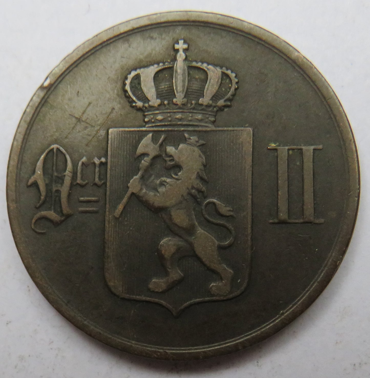 1876 Norway 5 Ore Coin