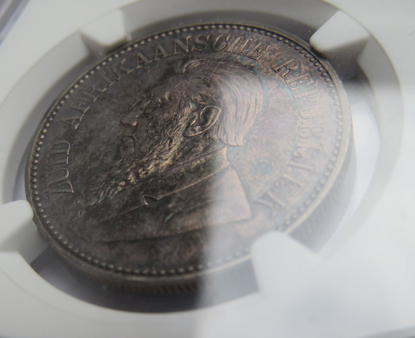 1897 South Africa  Silver 2 & 1/2 shillings Coin - AU Details