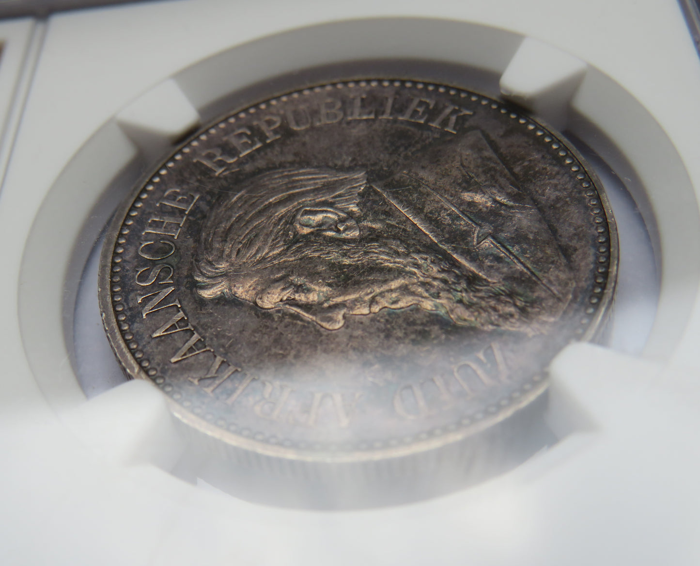 1897 South Africa  Silver 2 & 1/2 shillings Coin - AU Details