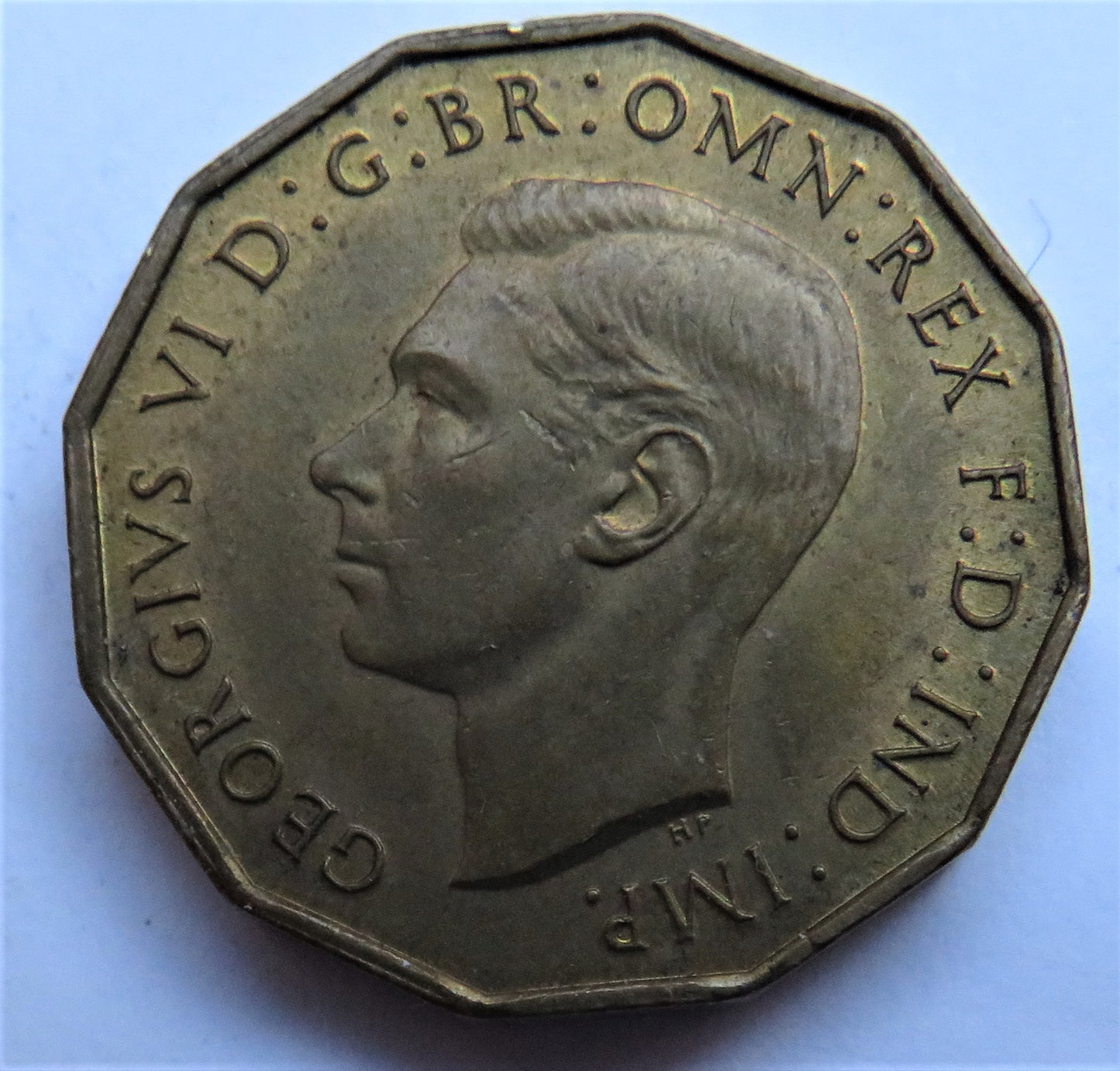 1937 King George VI Brass Threepence Coin In Higher Grade