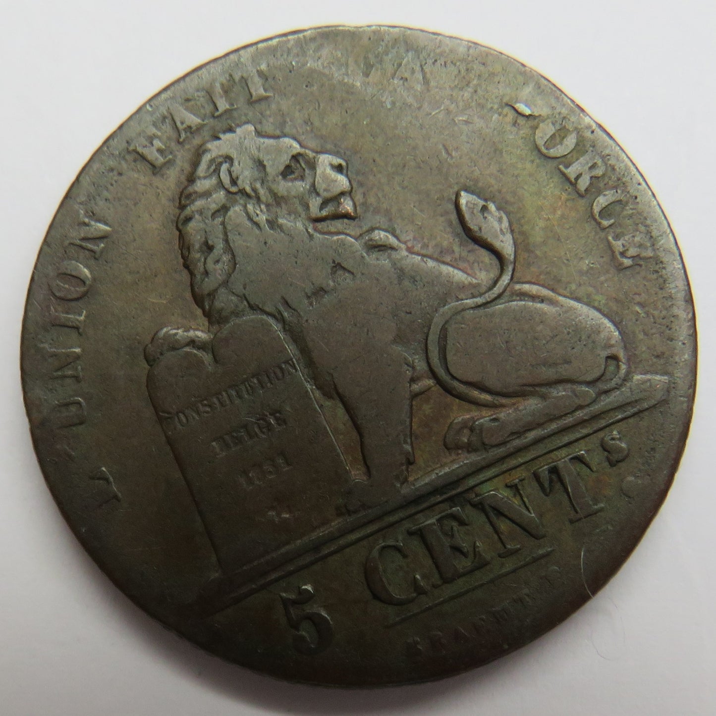 1842 Belgium 5 Centimes Coin