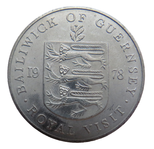 1978 Queen Elizabeth II Bailiwick Of Guernsey Crown Coin - Royal Visit