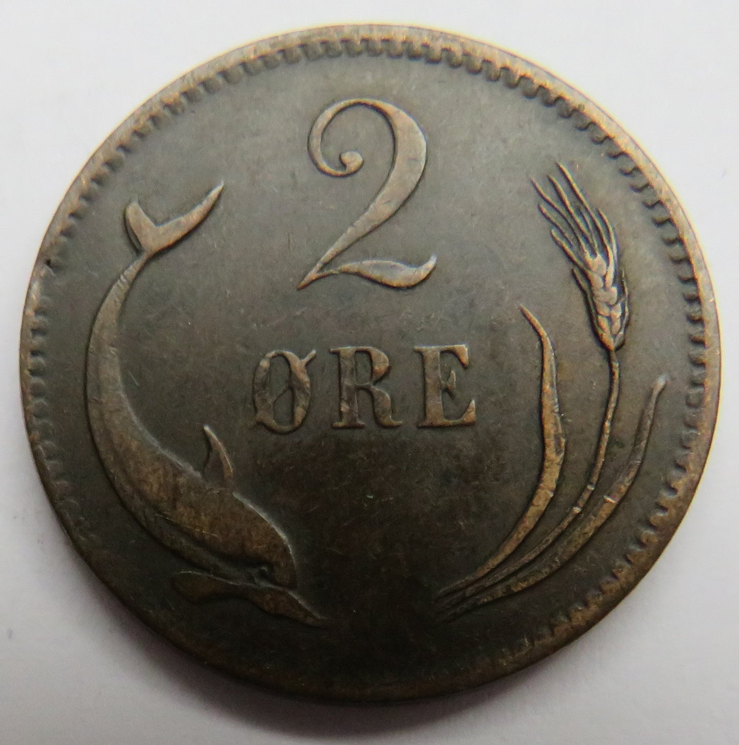 1883 Denmark 2 Ore Coin