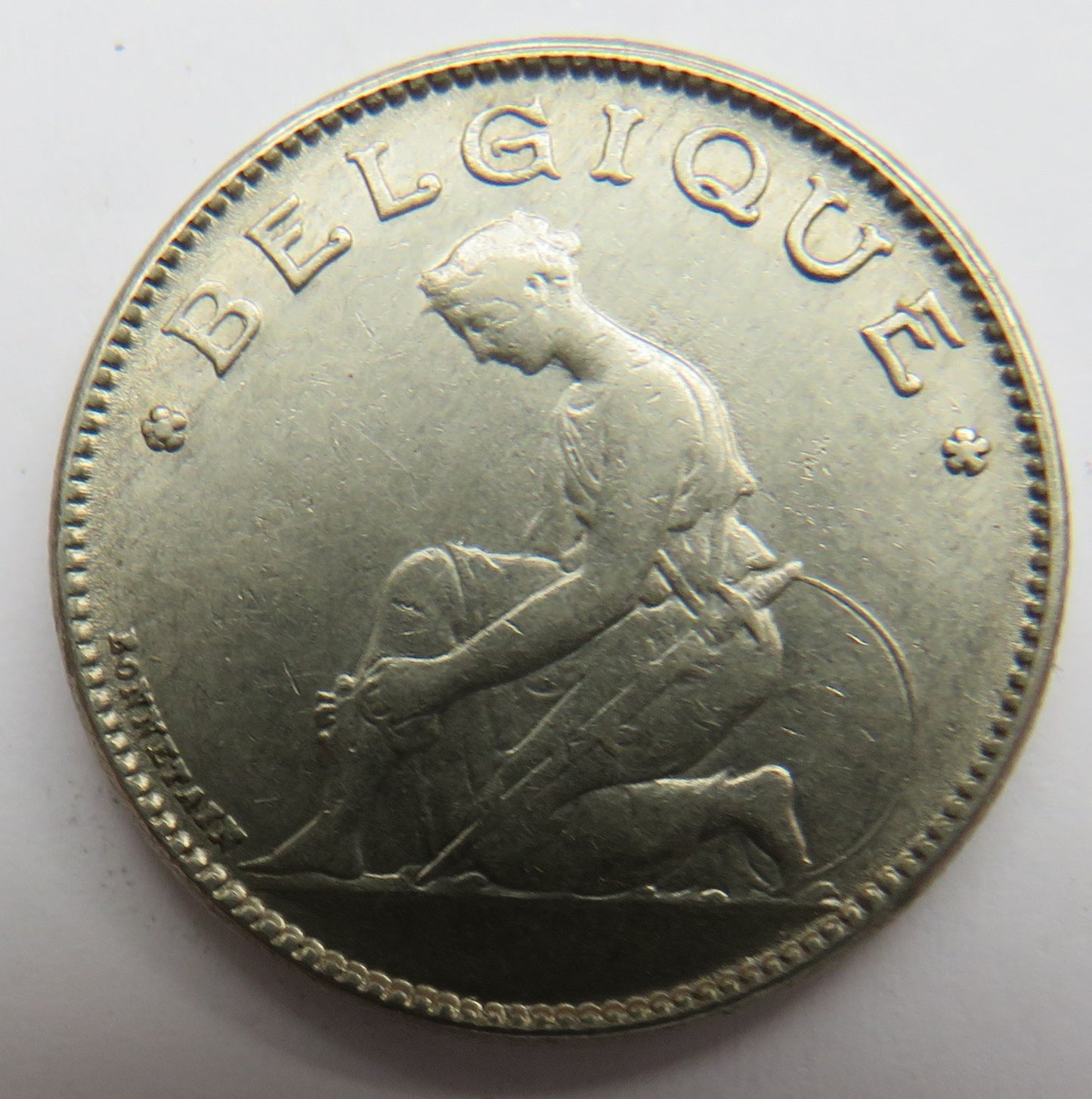 1923 Belgium One Franc Coin