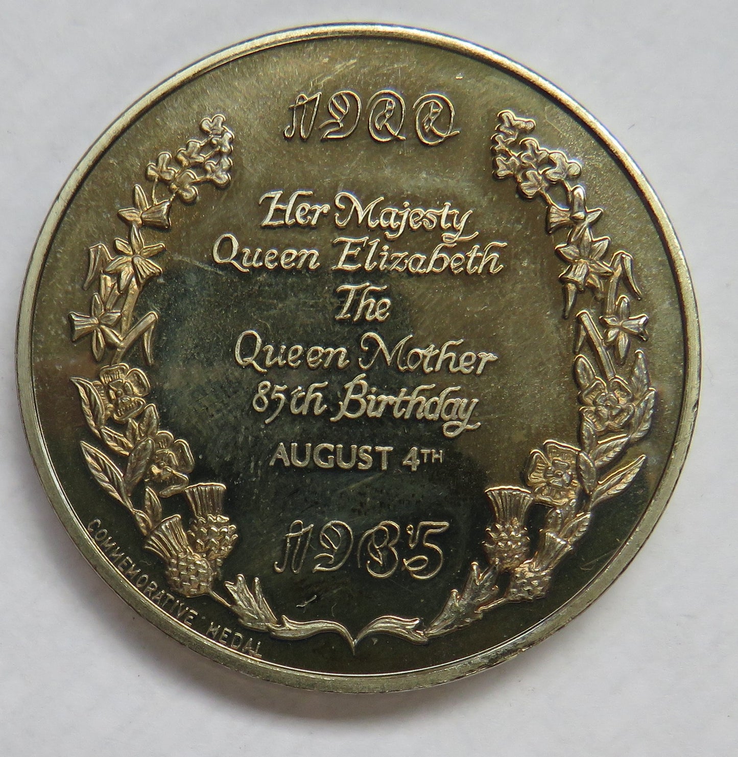 1900-1985 Queen Elizabeth The Queen Mother 85th Birthday Medal
