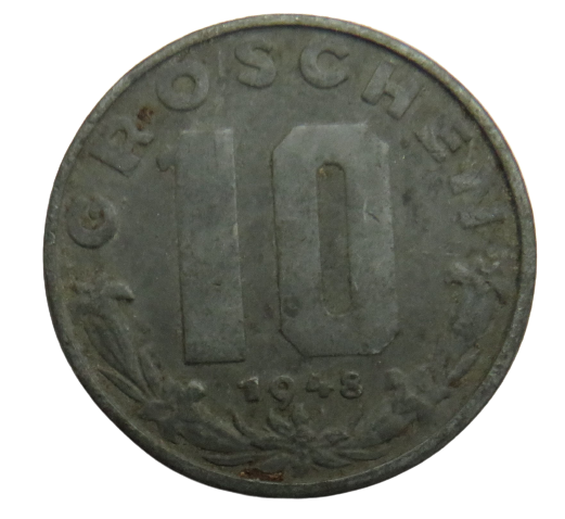 1948 Austria 10 Groschen Coin
