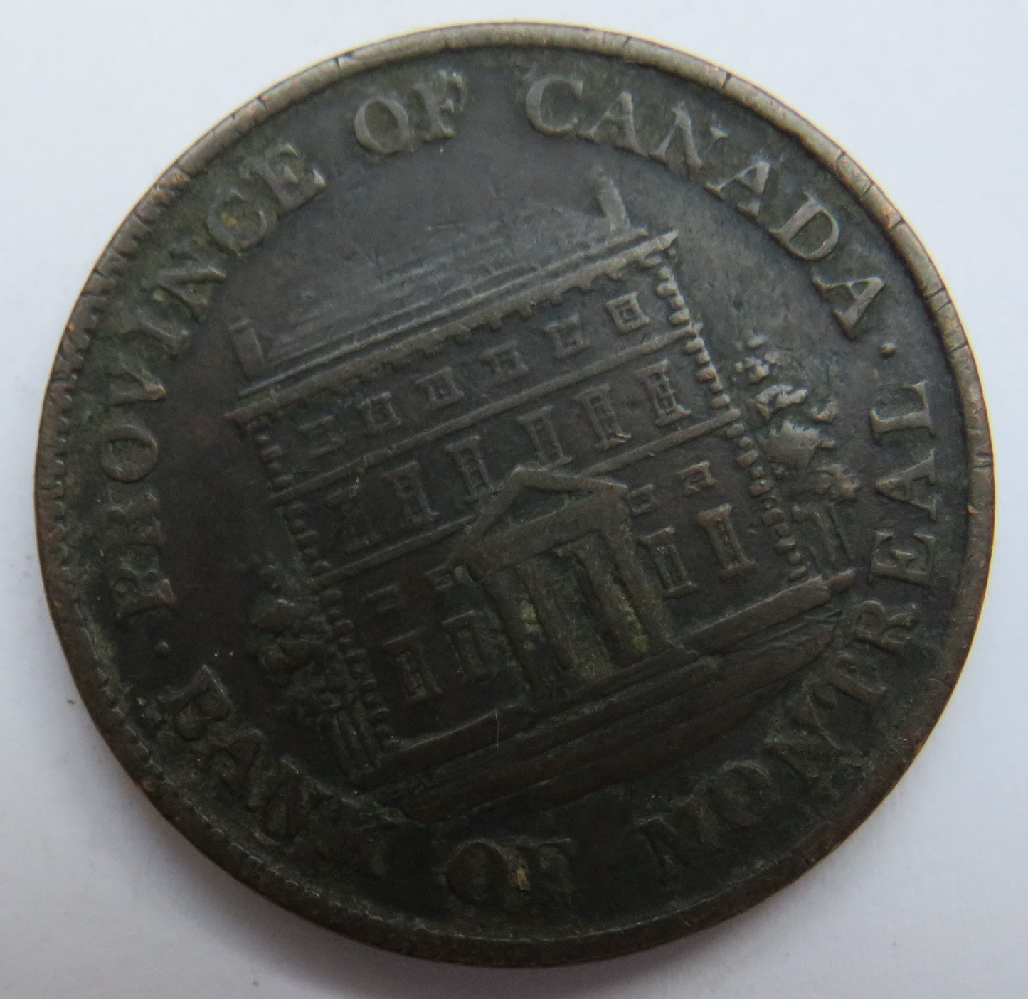 1844 Province Of Canada Bank Of Montreal Halfpenny Bank Token