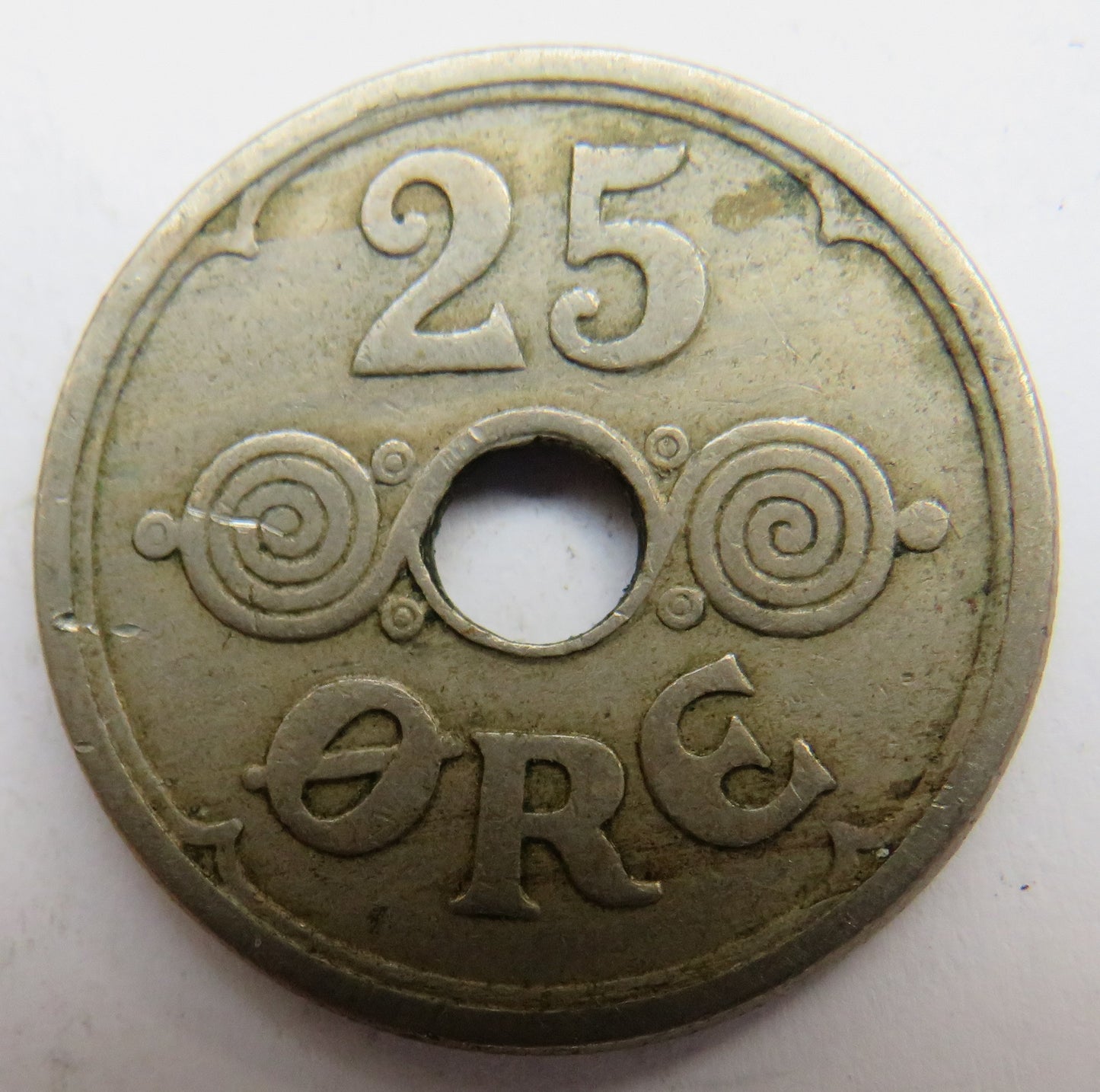 1924 Denmark 25 Ore Coin