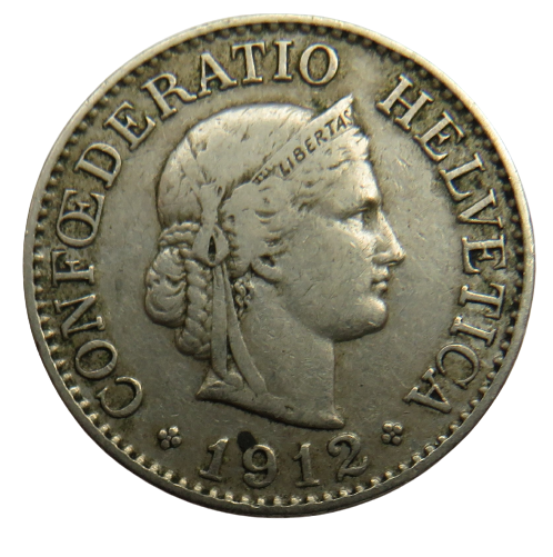 1912 Switzerland 10 Rappen Coin