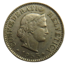 Load image into Gallery viewer, 1955 Switzerland 5 Rappen Coin
