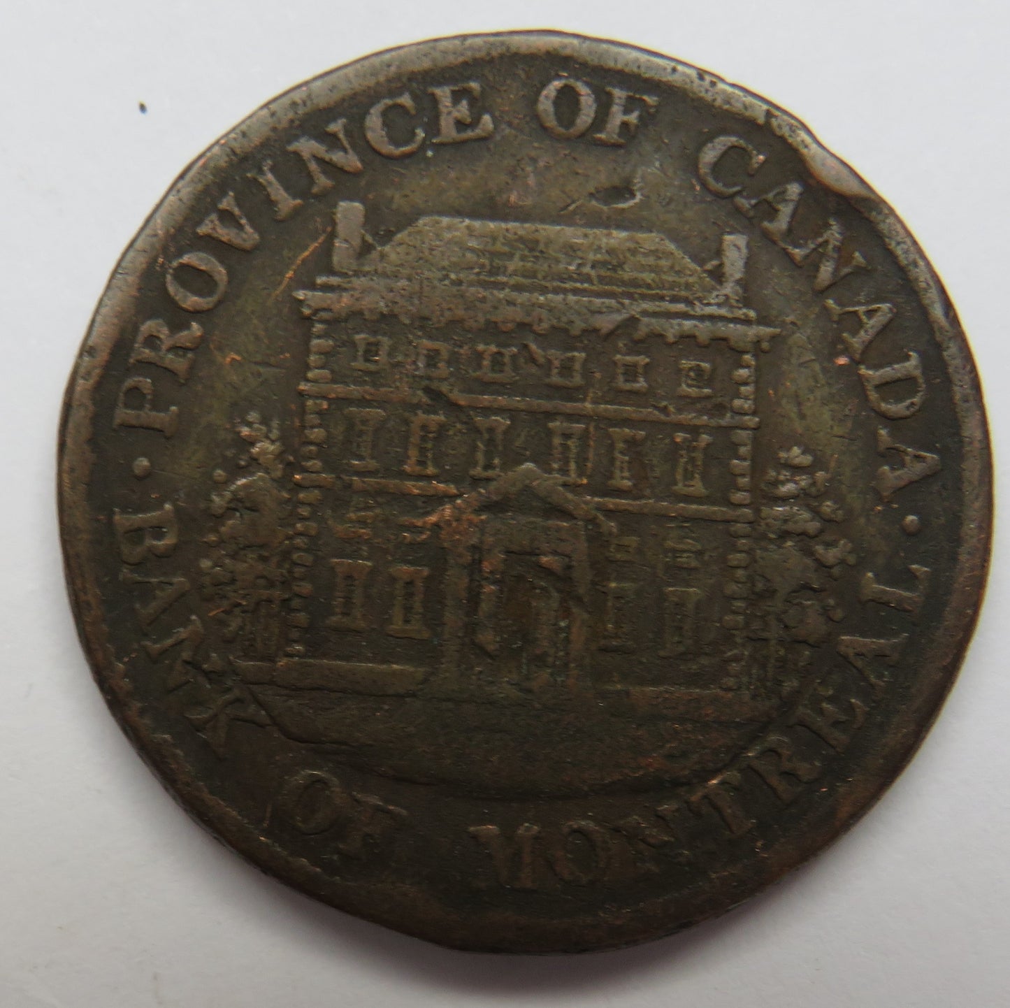 1844 Province Of Canada Bank Of Montreal Halfpenny Bank Token