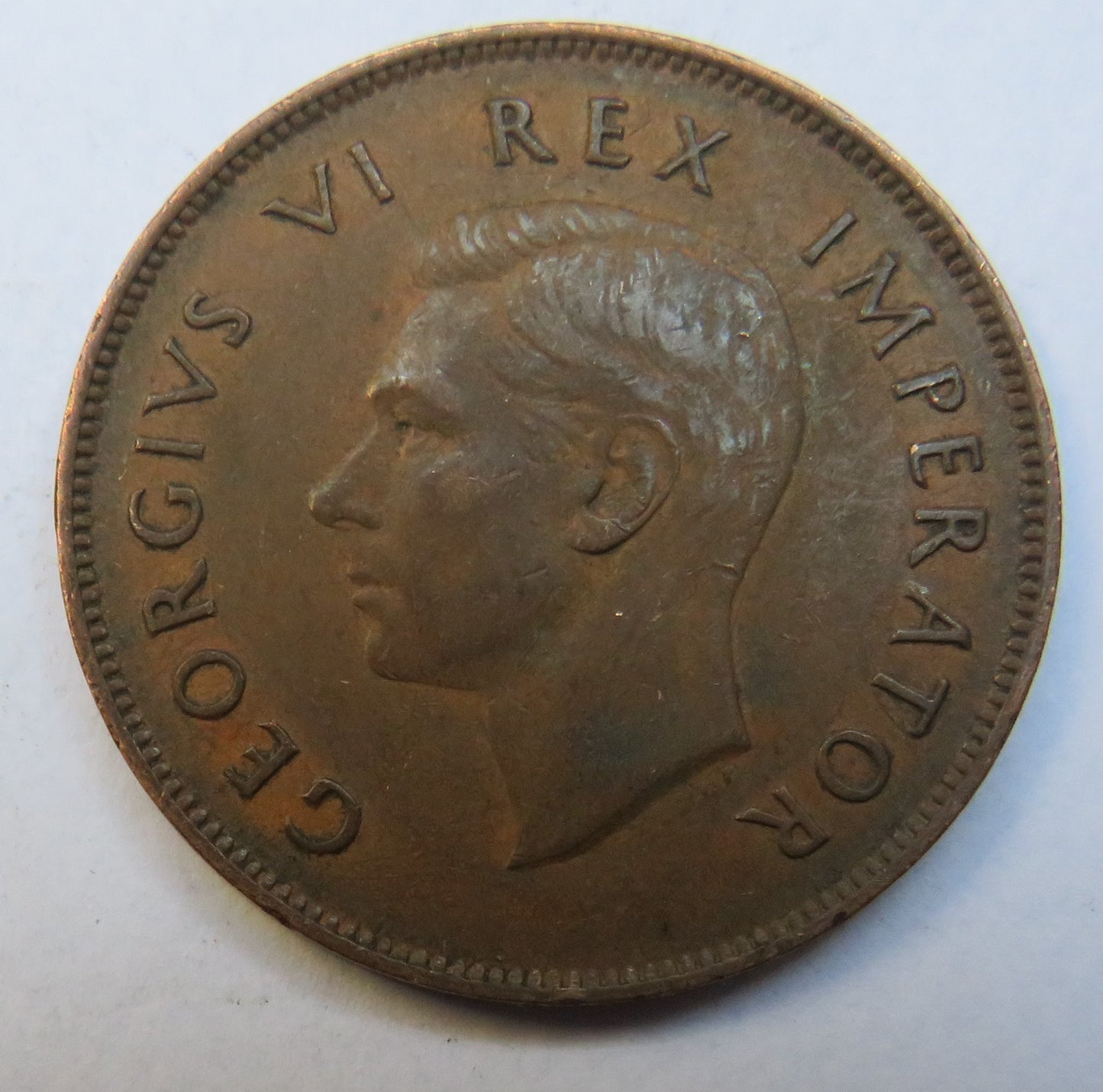 1942 King George VI South Africa One Penny Coin