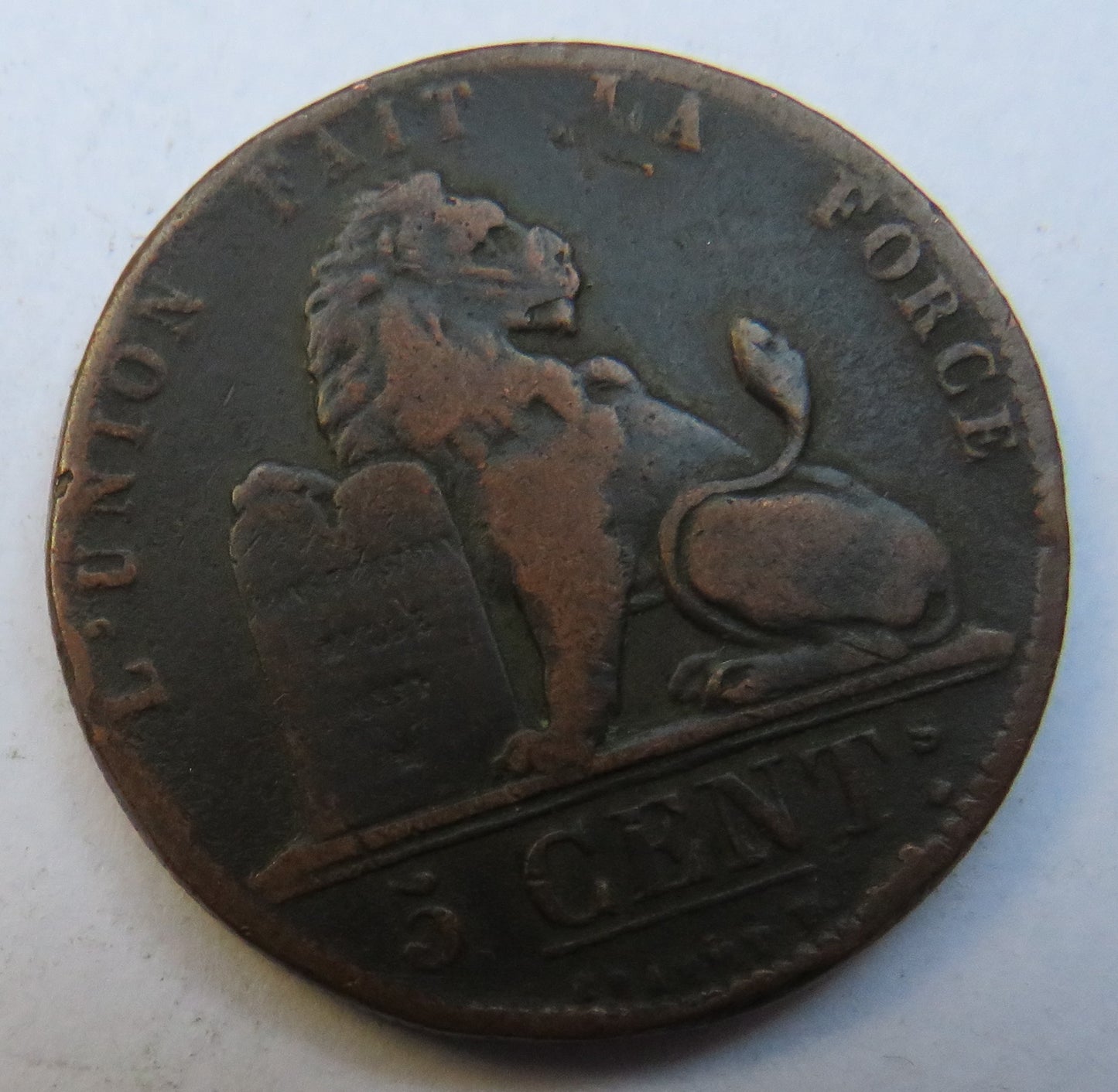 1848 Belgium 5 Centimes Coin