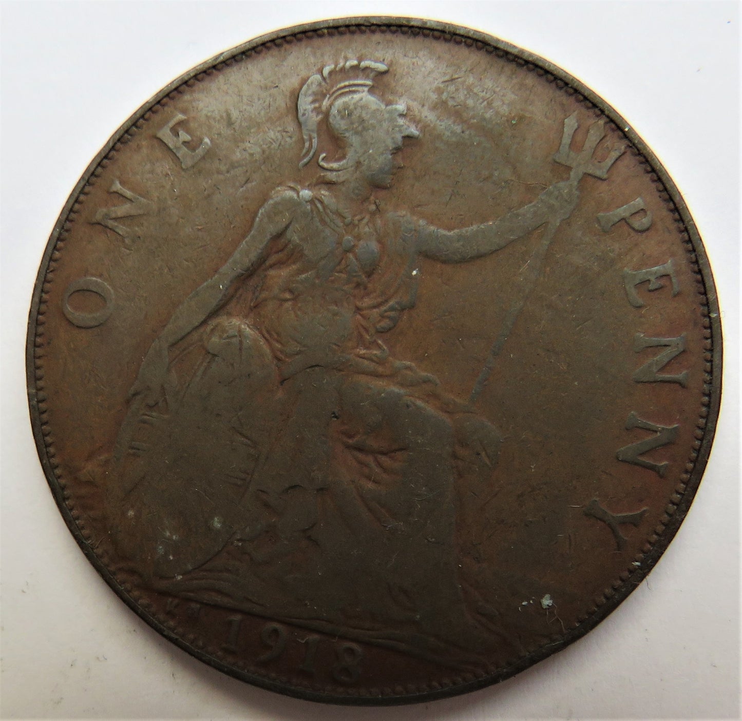 1918-KN King George V One Penny Coin - Great Britain