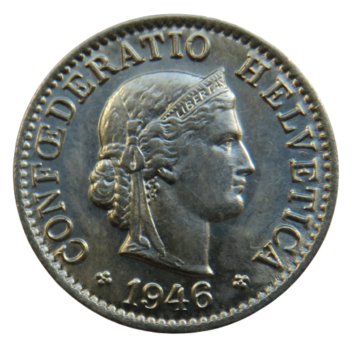 1946 Switzerland 5 Rappen Coin