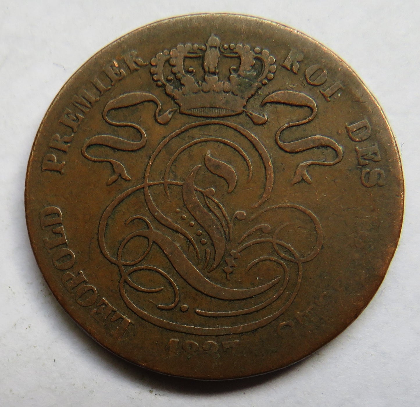 1837 Belgium 5 Centimes Coin