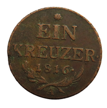 Load image into Gallery viewer, 1816-A Austria One Kreuzer Coin
