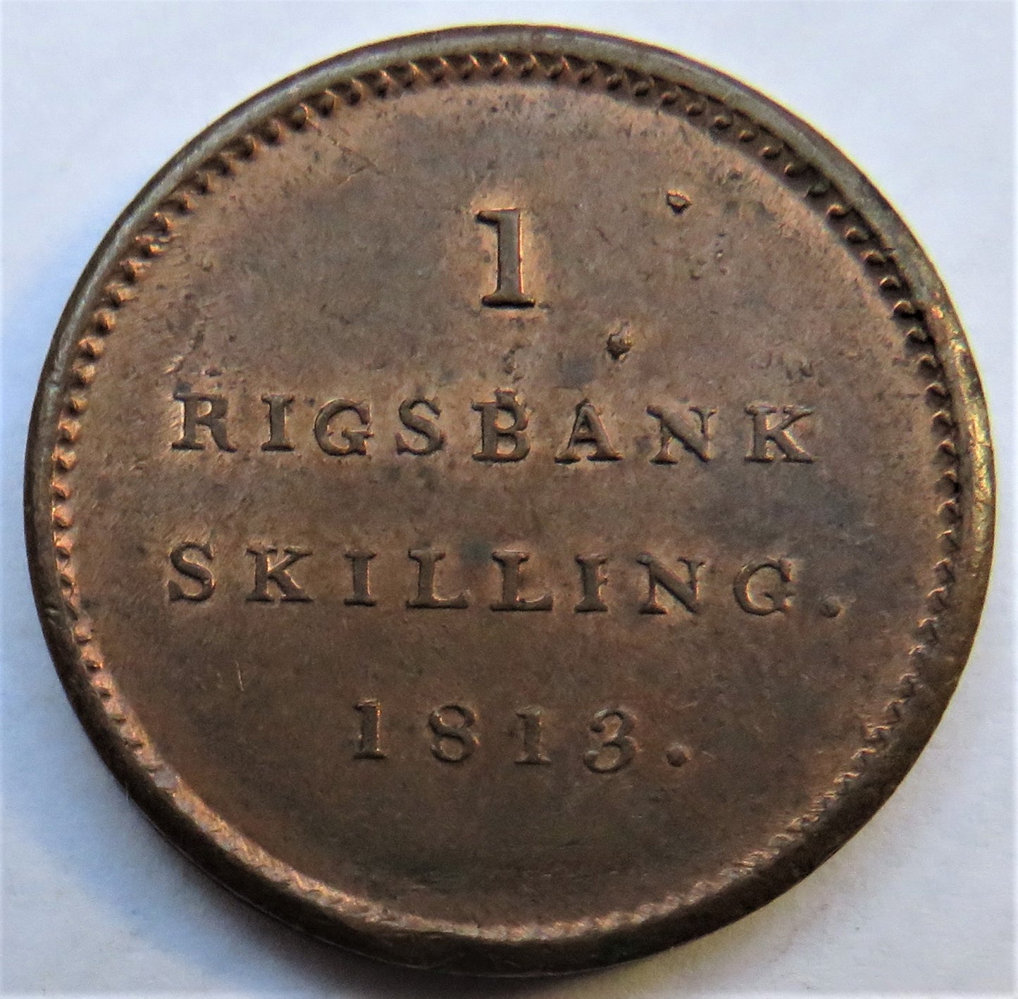 1813 Denmark One Rigsbankskilling Coin In Higher Grade
