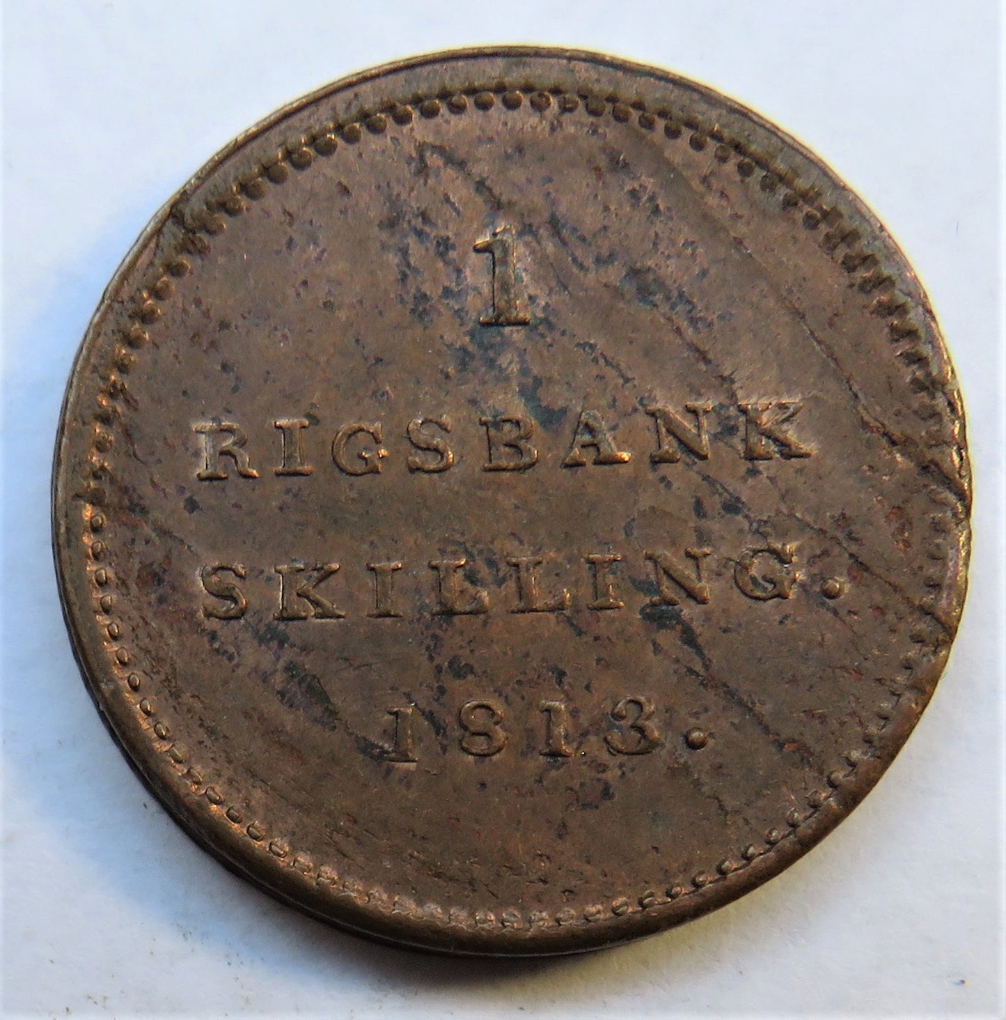 1813 Denmark One Rigsbankskilling Coin In Higher Grade