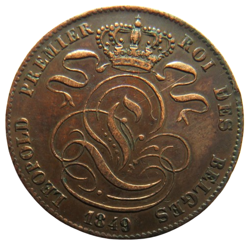 1849 Belgium 5 Centimes Coin