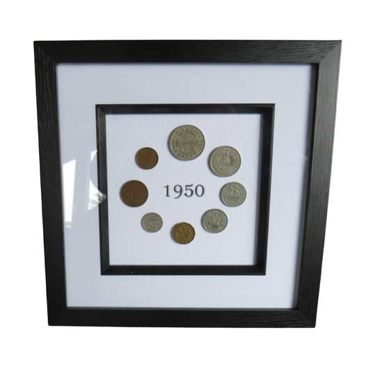1950 Luxury Framed Coin Year Set of Great Britain