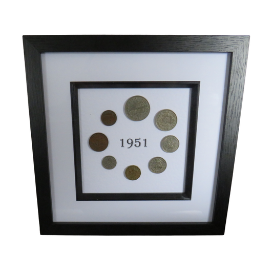1951 Luxury Framed Coin Year Set of Great Britain