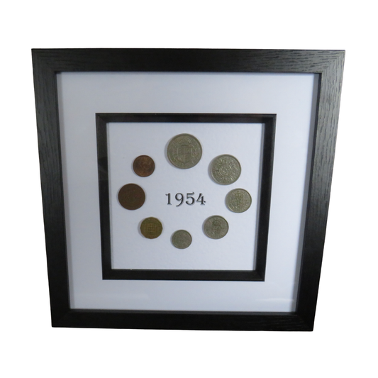 1954 Luxury Framed Coin Year Set of Great Britain