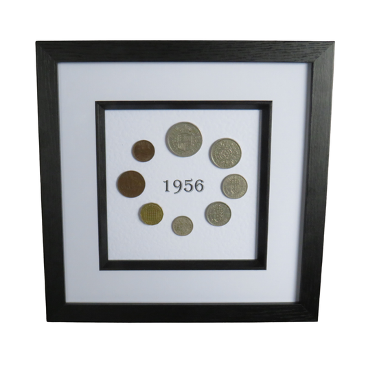1956 Luxury Framed Coin Year Set of Great Britain