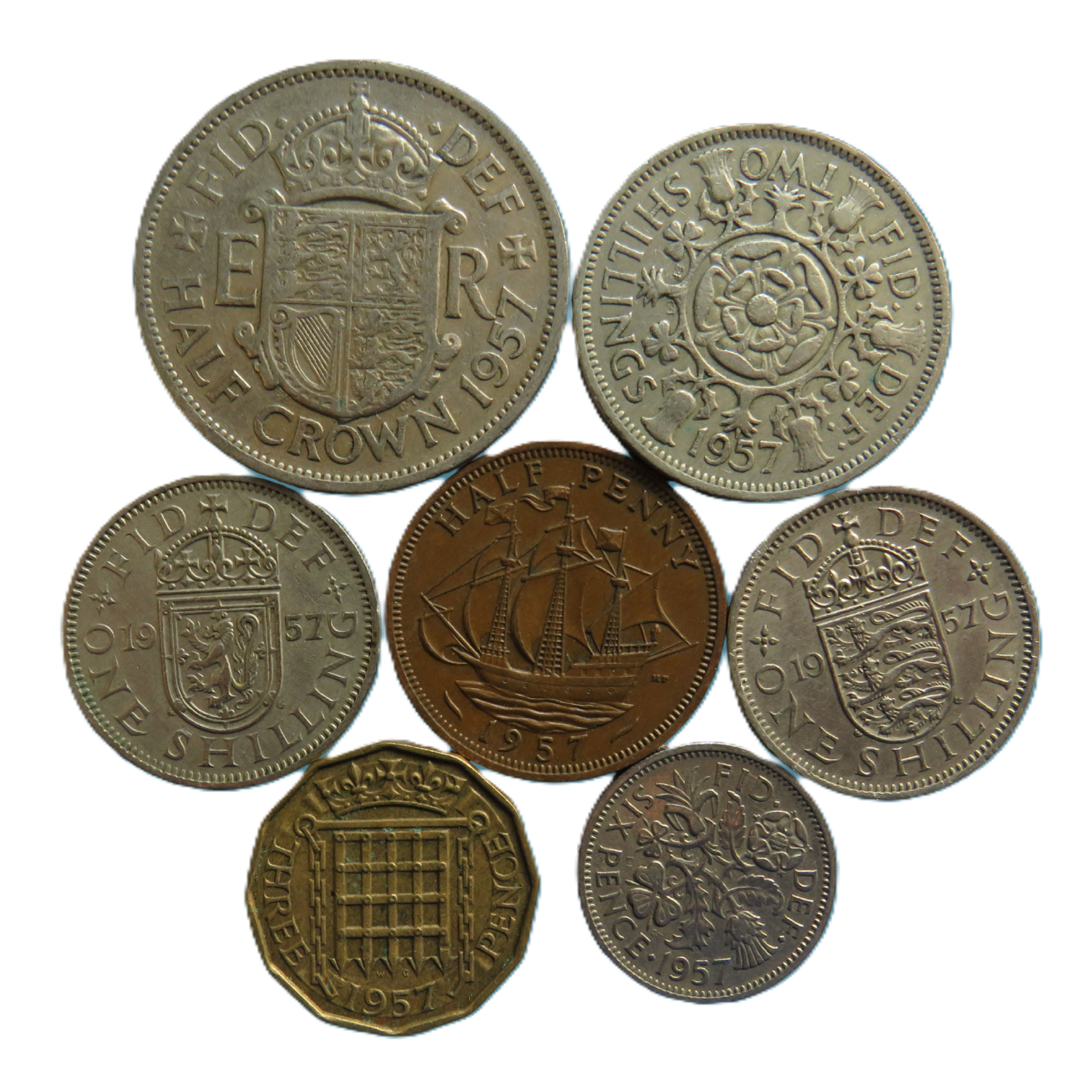 1957 British Coin Year Set | Genuine Old Coins Gift & Collectable – J.W.B  Coins & Collectables