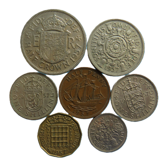 1957 Great Britain Coin Year Set