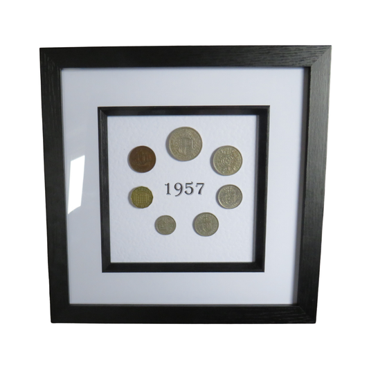 1957 Luxury Framed Coin Year Set of Great Britain