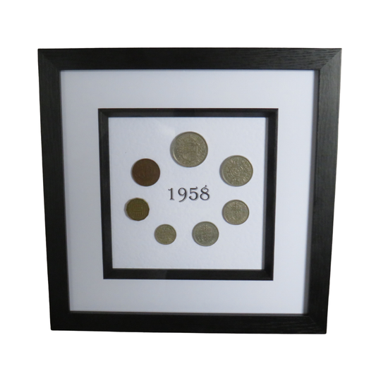 1958 Luxury Framed Coin Year Set of Great Britain