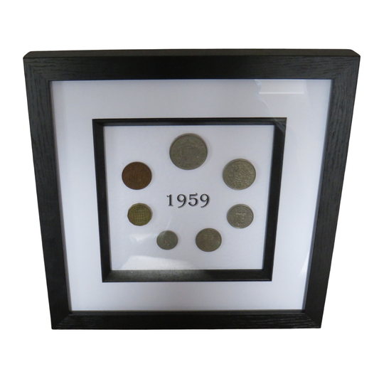 1959 Luxury Framed Coin Year Set of Great Britain