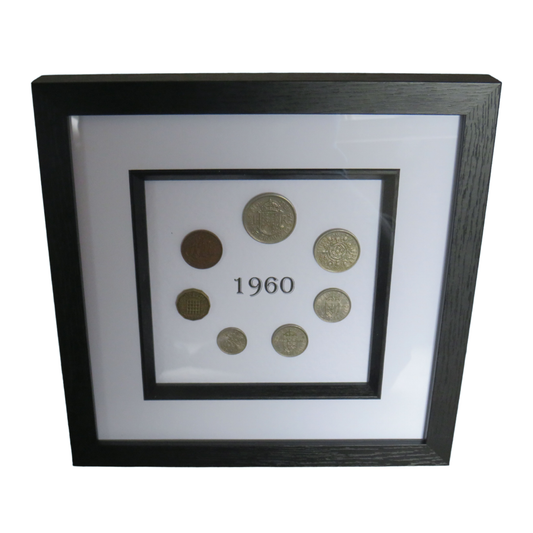1960 Luxury Framed Coin Year Set of Great Britain