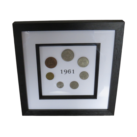 1961 Luxury Framed Coin Year Set of Great Britain