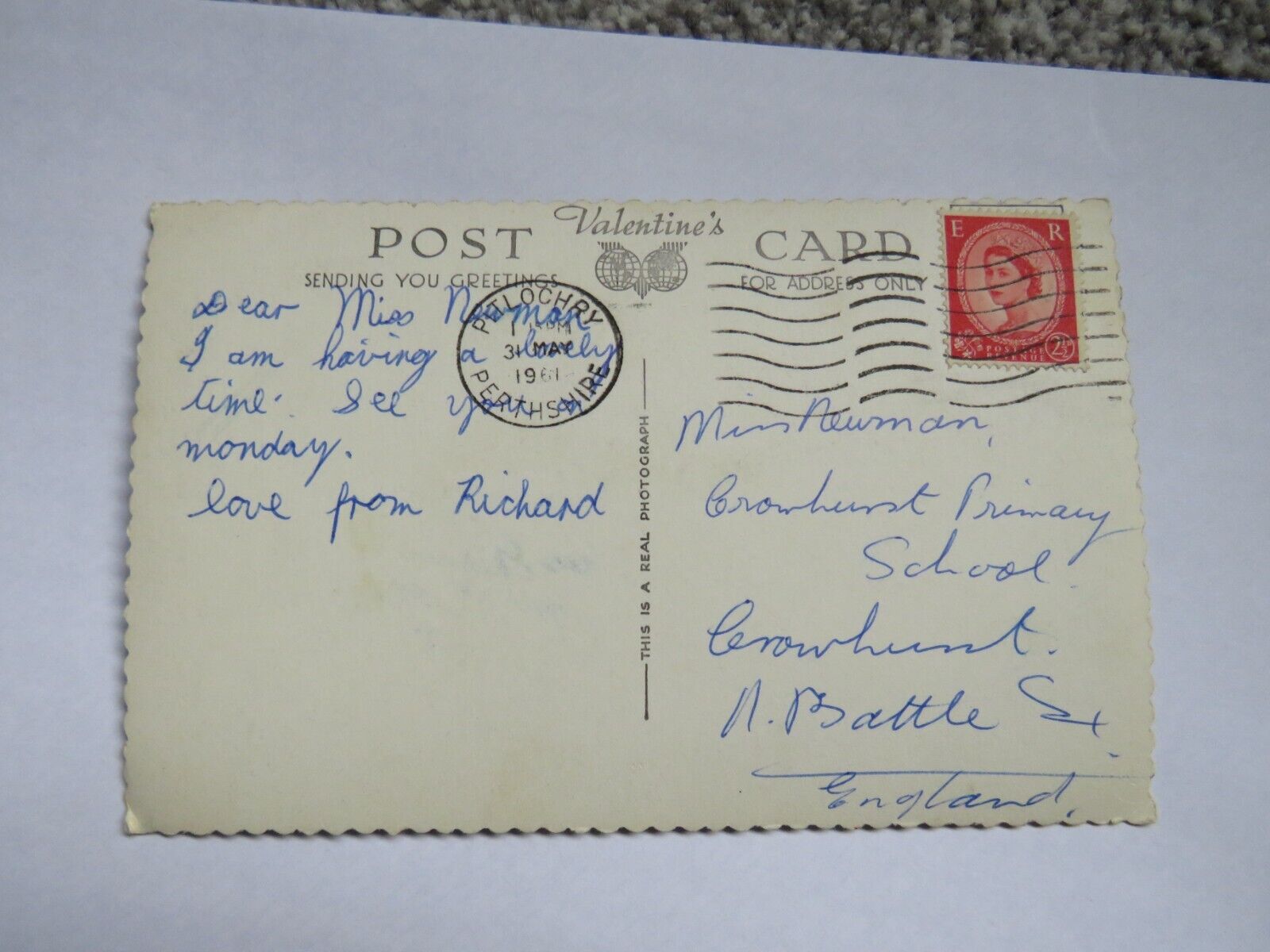 Old Postcard Of The Falls of Foyers 1961