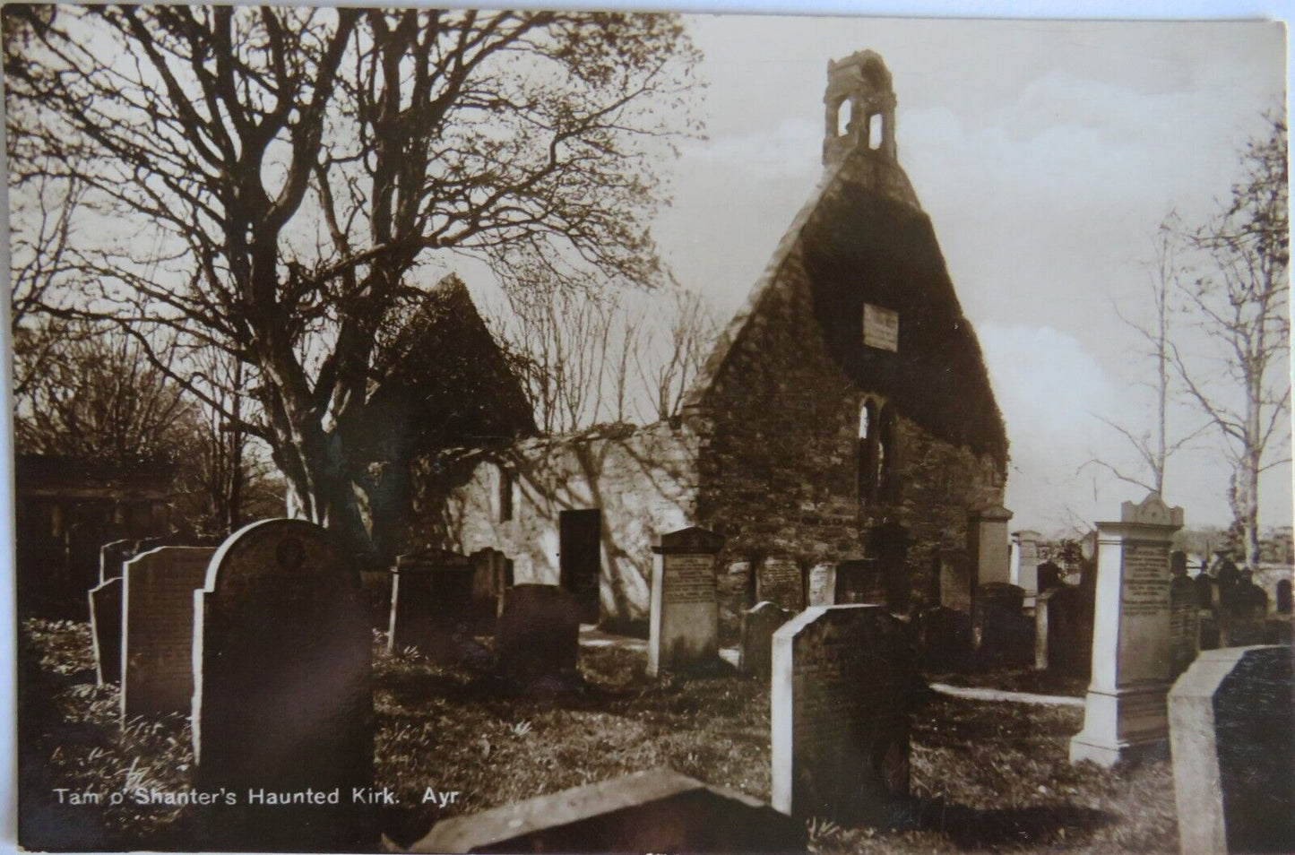 Old Postcard of Tam O'Shanter's Haunted Kirk, Ayr 1927  - Ref : 1001
