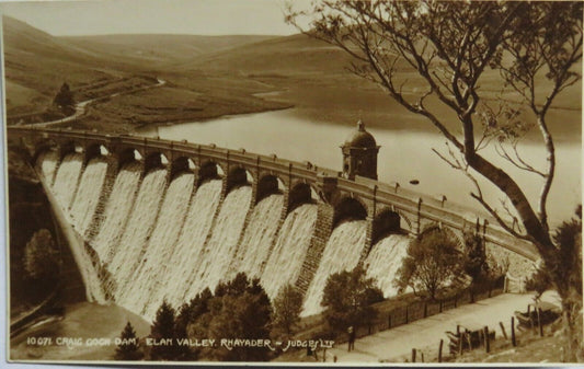 Old Postcard of Craig Goch Dam, Elan Valley, Rhayader - Ref : 1011