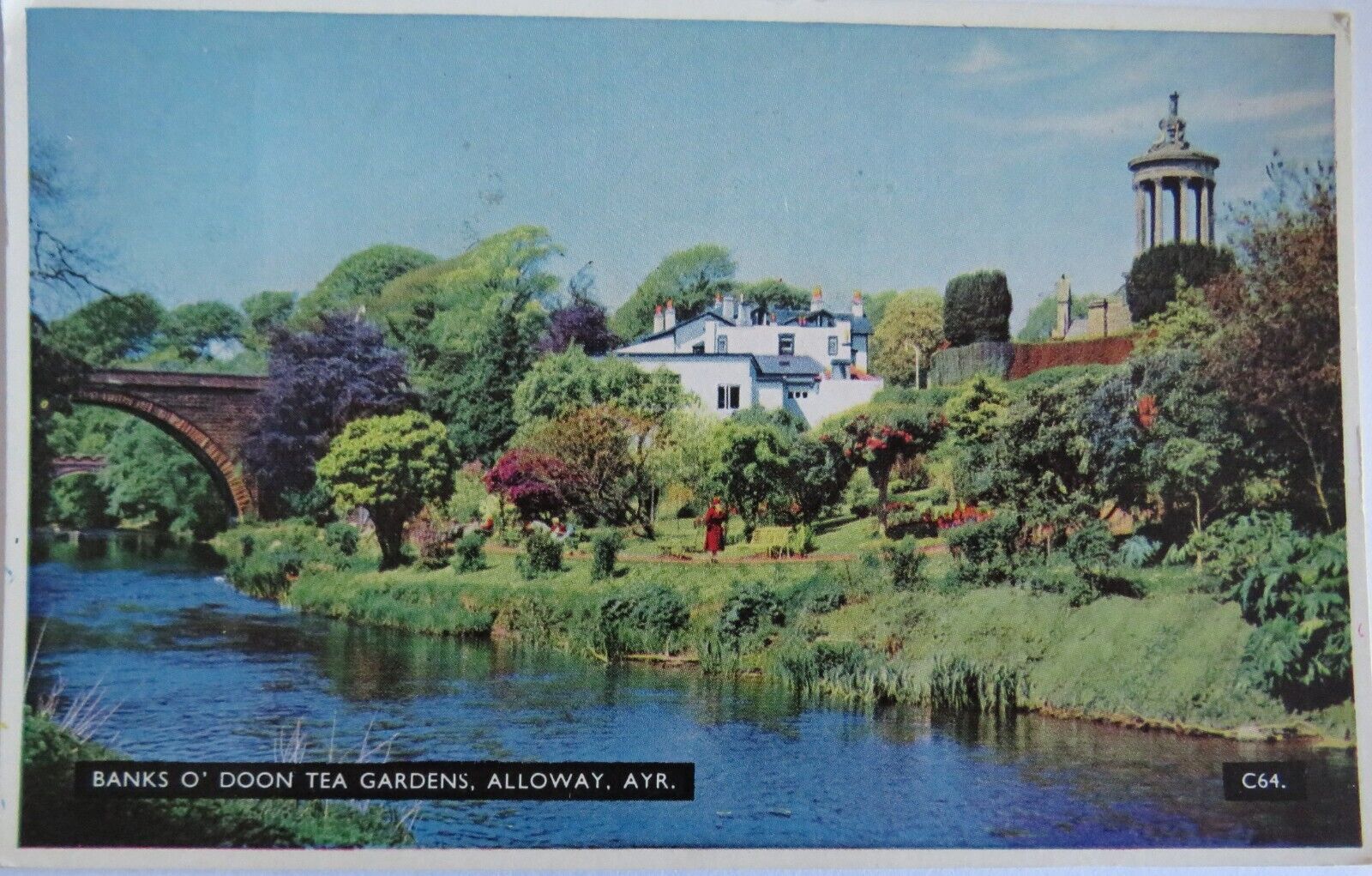 Old Postcard of Banks O'Doon Tea Gardens Alloway, Ayr -  Ref : 1023
