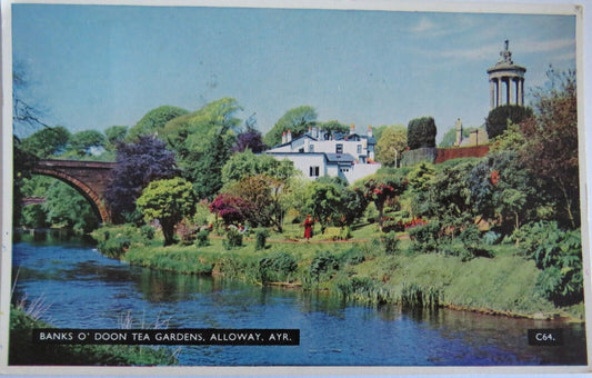 Old Postcard of Banks O'Doon Tea Gardens Alloway, Ayr -  Ref : 1023