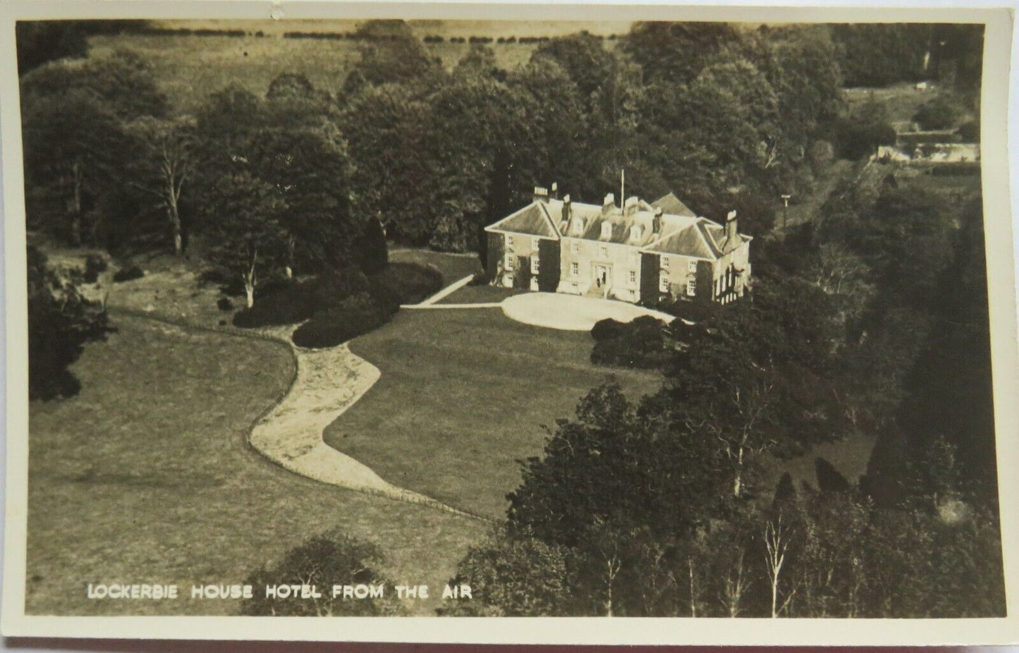 Vintage Postcard of Lockerbie House Hotel From The Air - Ref : 1004