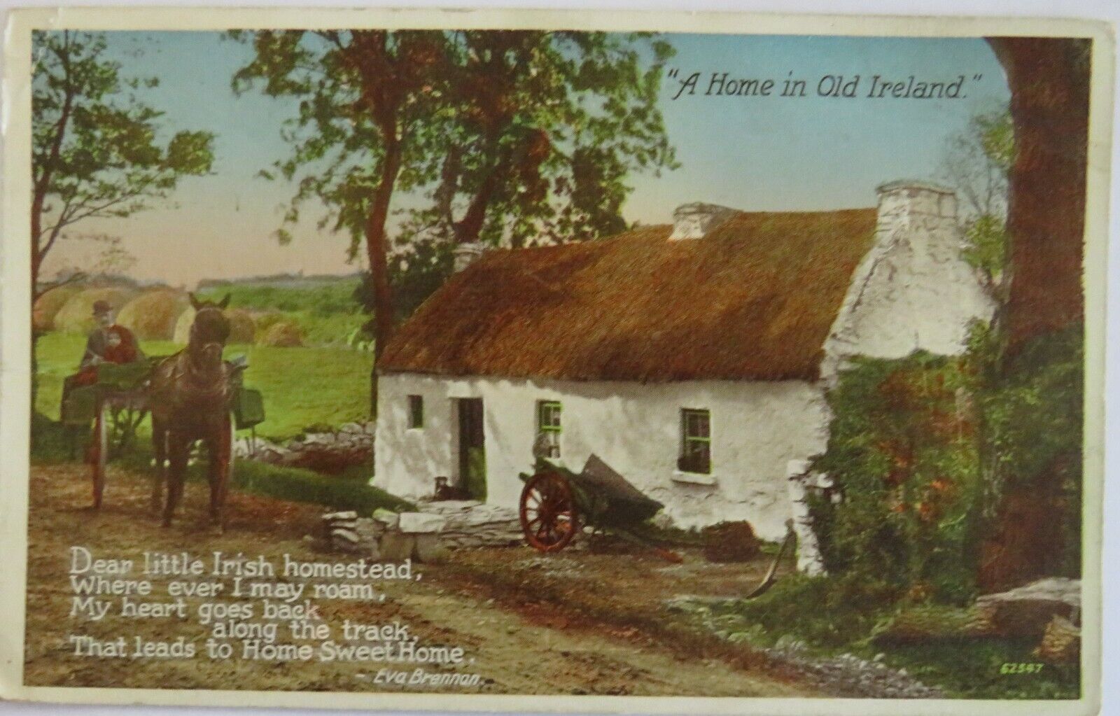 Old Postcard of "A Home In Old Ireland"  1946 - Ref : 1016
