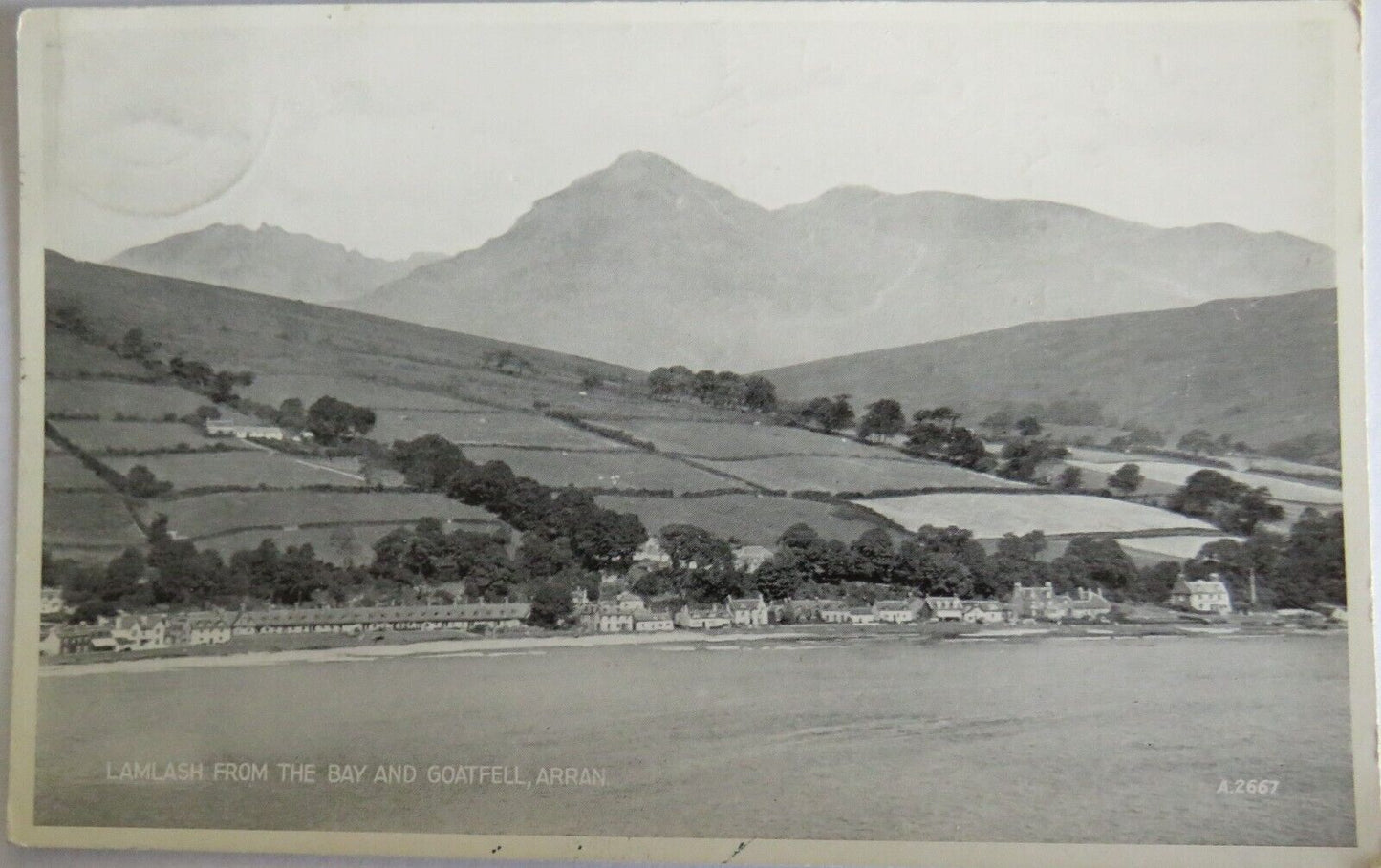 Old Postcard of Lamlash From The Bay and Goatfell, Arran  - Ref : 1029